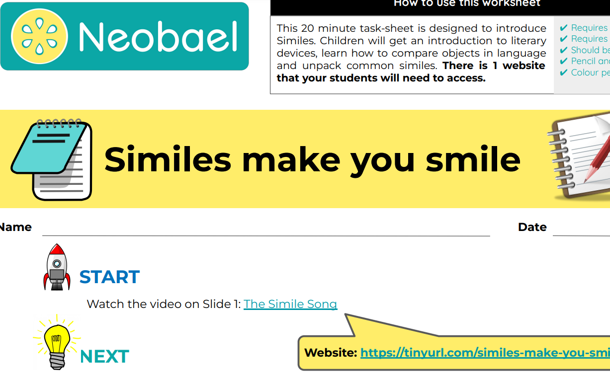 Similes make you smile