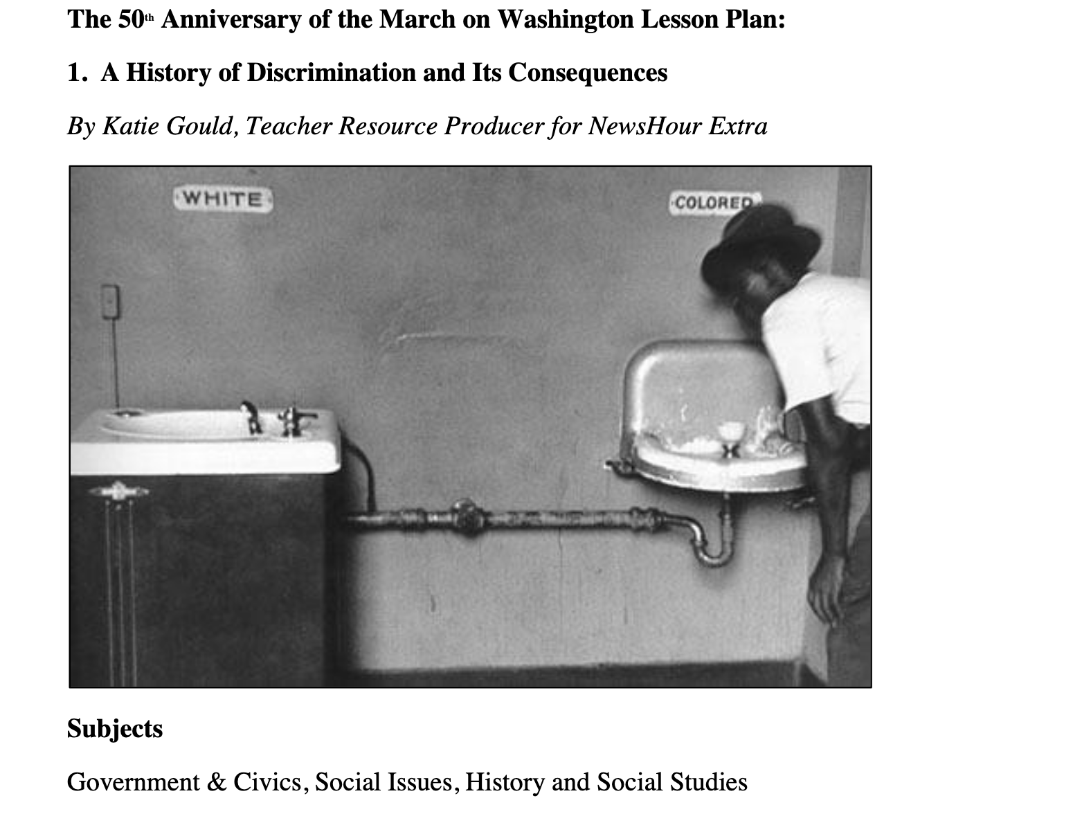 March on Washington: A History of Discrimination