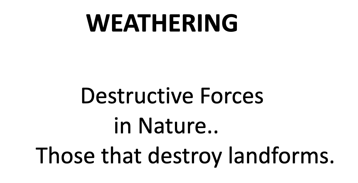 WEATHERING....Destructive Forces in Nature