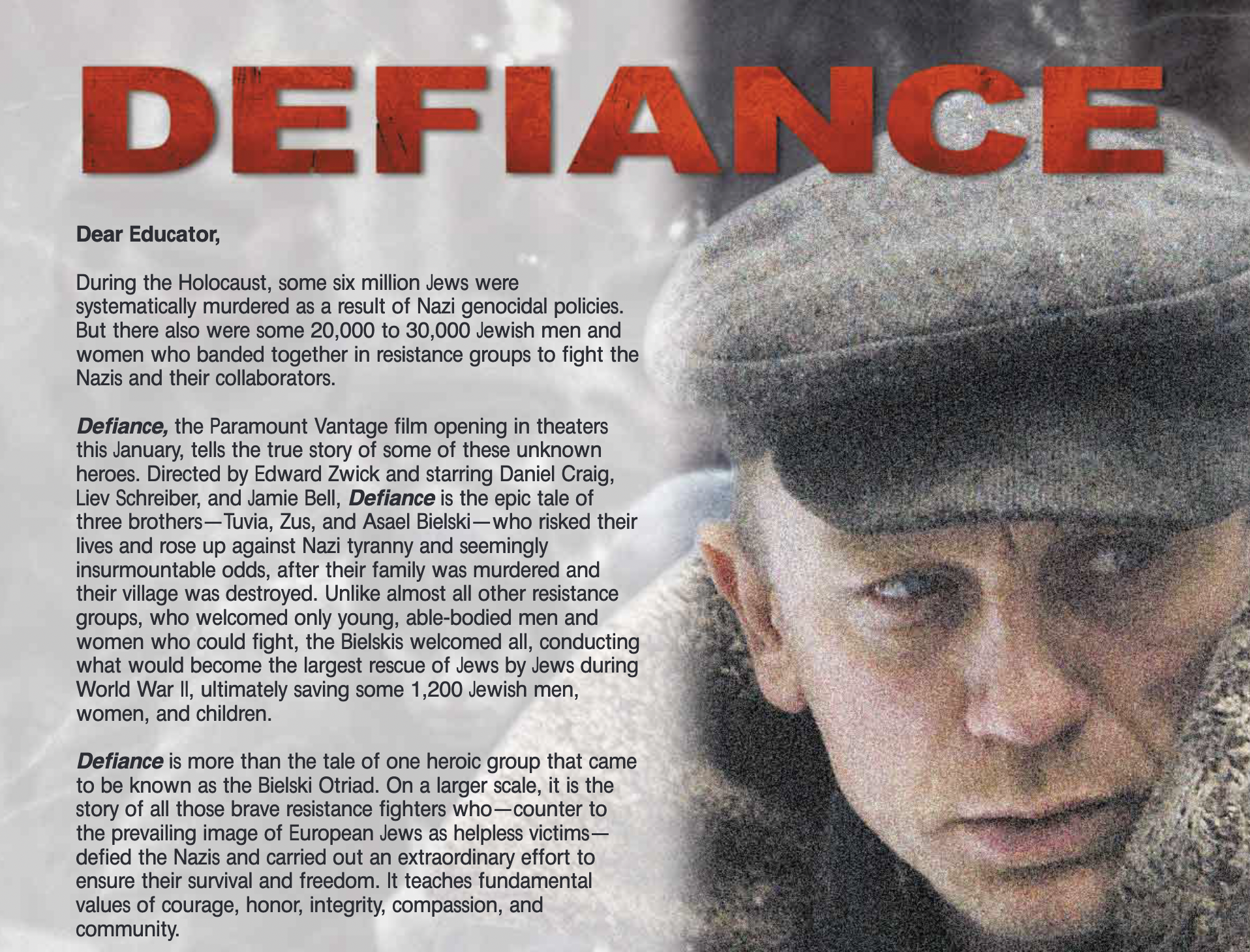 Defiance: Teaching the Holocaust Film about the Bielski Brothers