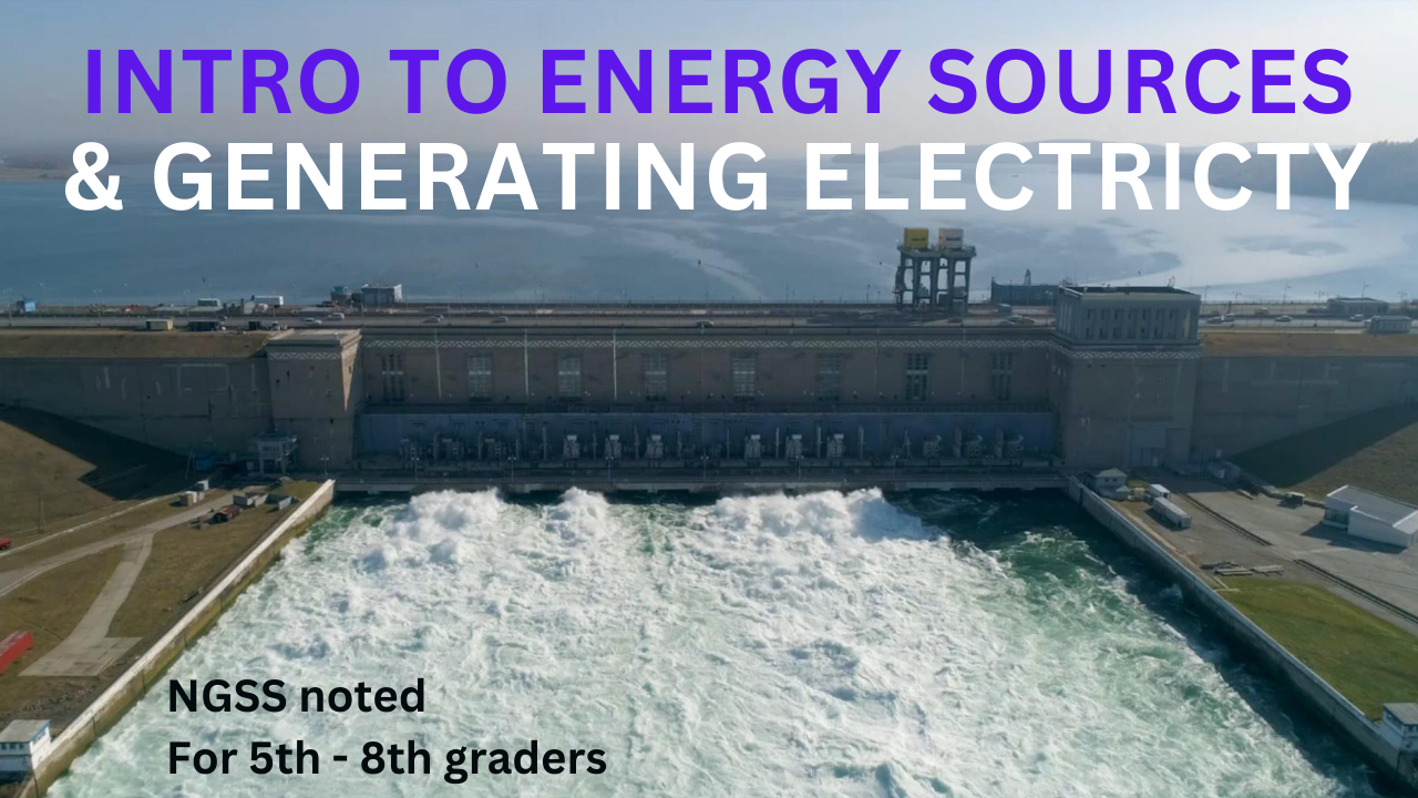 Intro to Energy Sources and Generating Electricity. Video sheet, Google Forms, MS Forms, Blackboard, Canvas, Moodle & more (V3).