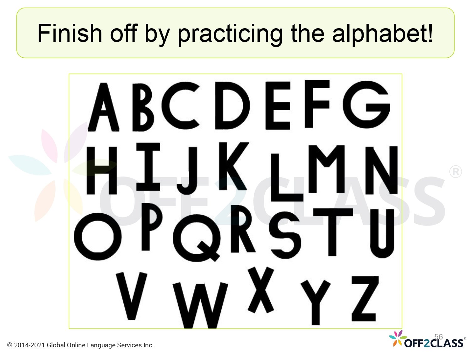 Alphabet ( Lesson 3 ) - Off2Class ESL Lesson Plan