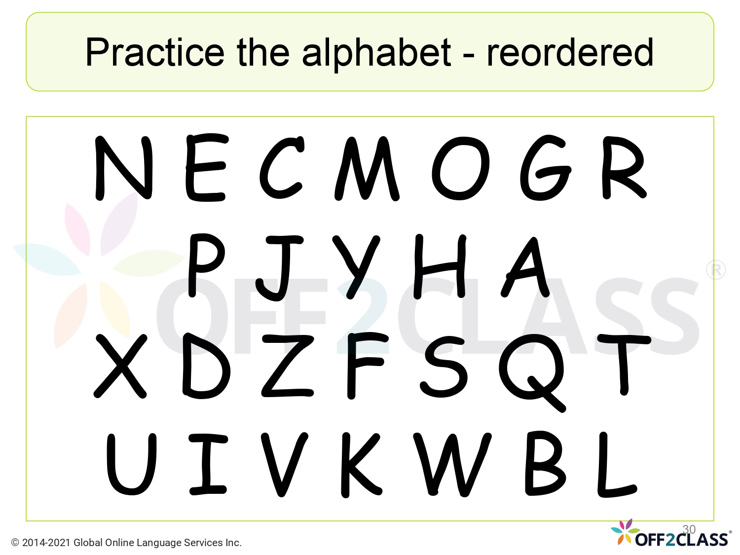 Alphabet ( Lesson 2 ) - Off2Class ESL Lesson Plan