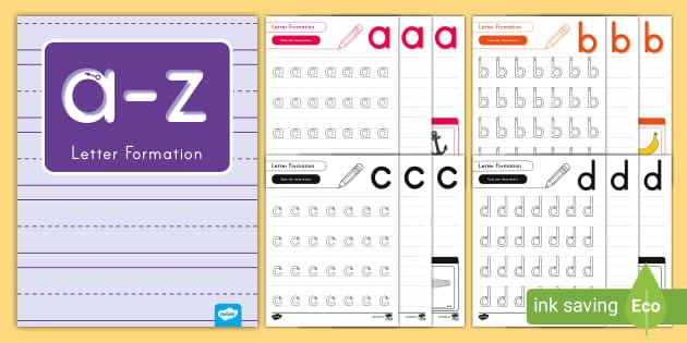 A-Z Lowercase Letter Formation Practice Booklet