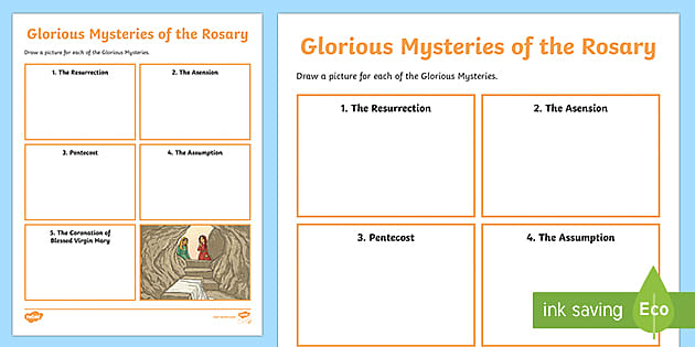The Glorious Mysteries of the Rosary Activity