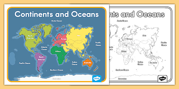 Continents and Oceans Map
