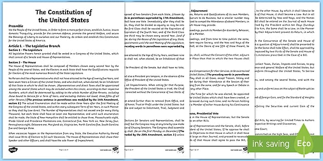 The United States Constitution Read-aloud