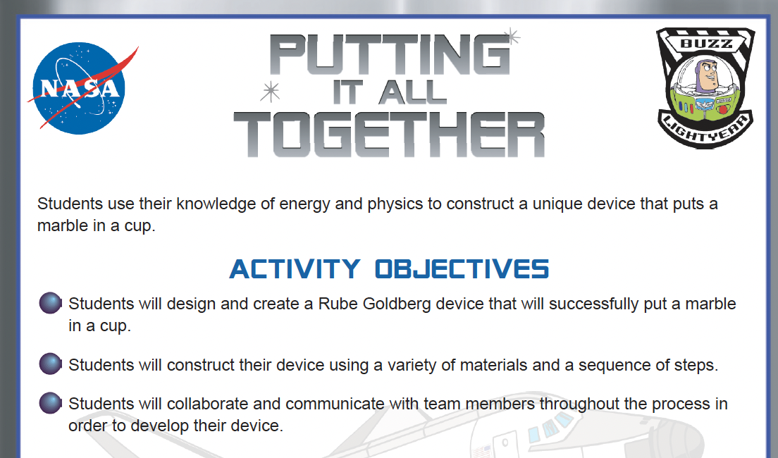 Buzz Lightyear Putting It All Together Activity