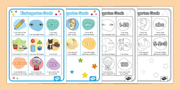 Kindergarten Goals Posters