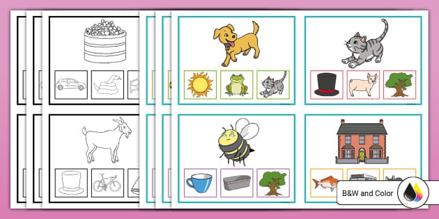 Rhyming Match Clip Cards