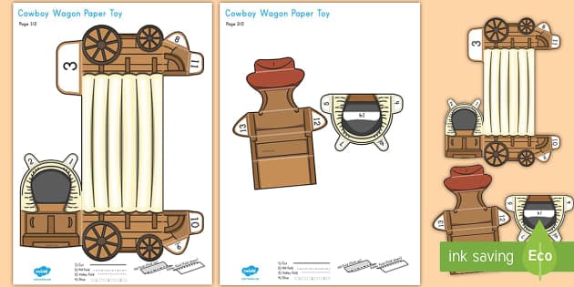 Covered Wagon Paper Model Activity