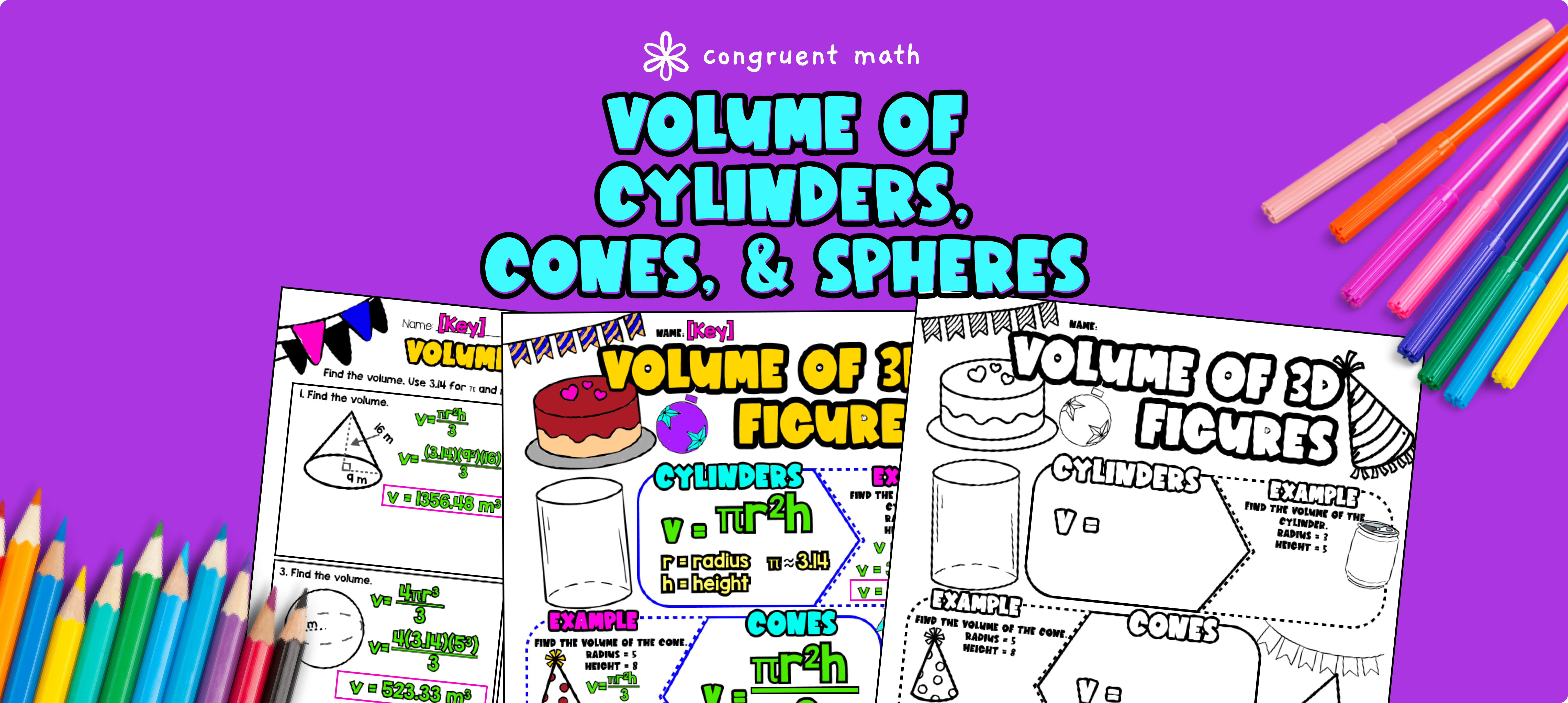 Volume of Cylinders, Cones, and Spheres