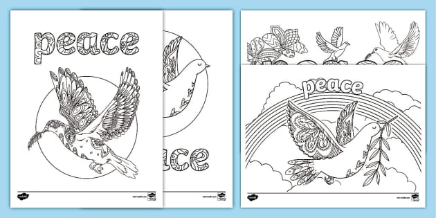 Dove of Peace Mindfulness Coloring Sheets