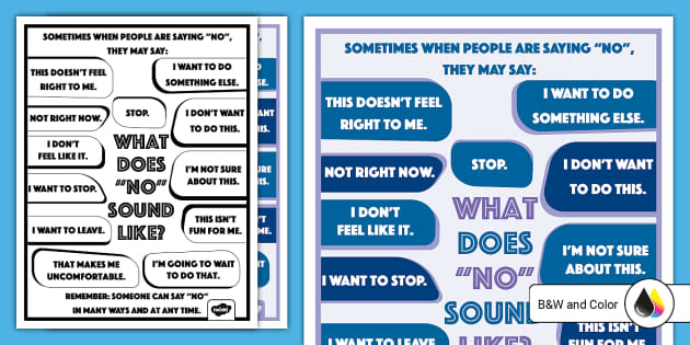 What Does "No" Sound Like? Poster for Middle School
