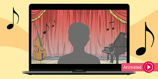 Music Room Animated Virtual Teaching Background