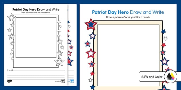 Patriot Day Hero Draw and Write Activity