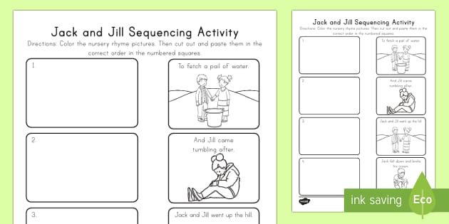 Jack and Jill Nursery Rhyme Sequencing Activity