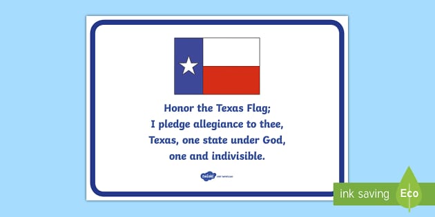Texas State Pledge Poster
