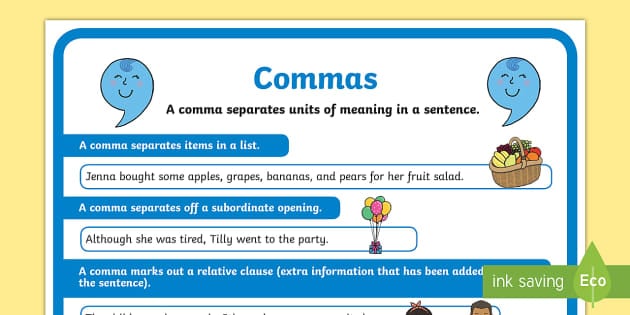 Using Commas Poster