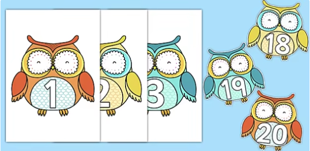 1-20 on Owls Number Posters