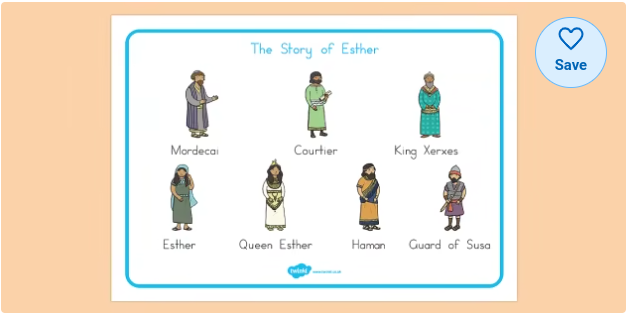 The Story of Esther Word Mat