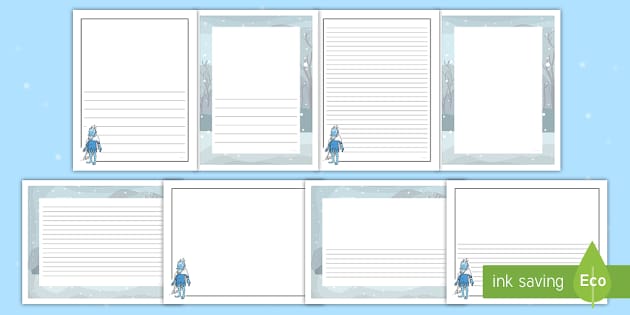 Blank and Lined Journal Writing Pages - Jack Frost Border