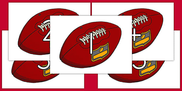 Numbers 1-30 on Footballs