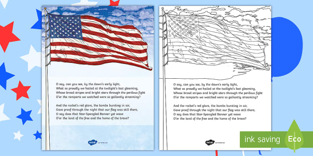 The Star-Spangled Banner Lyrics Poster