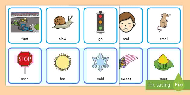 Antonyms Matching Cards