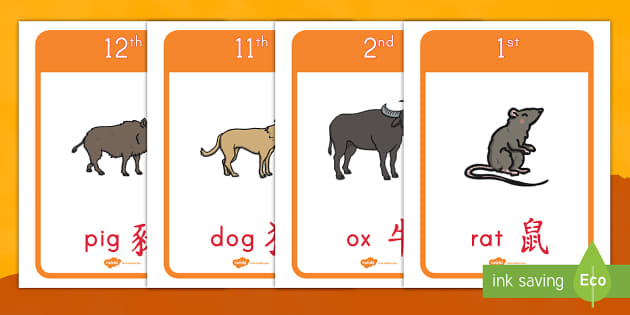 Chinese New Year Animal Race Position Posters