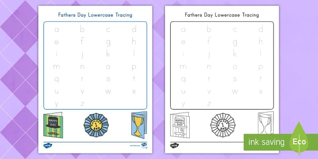 Father's Day Lowercase Tracing Activity
