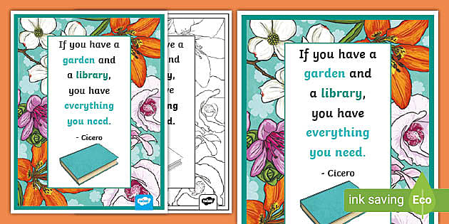 Floral Inspirational Quote by Cicero Poster