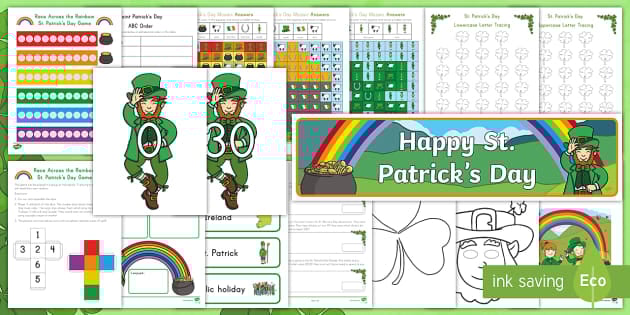 St. Patrick's Day Activity Pack for K-2nd Grade