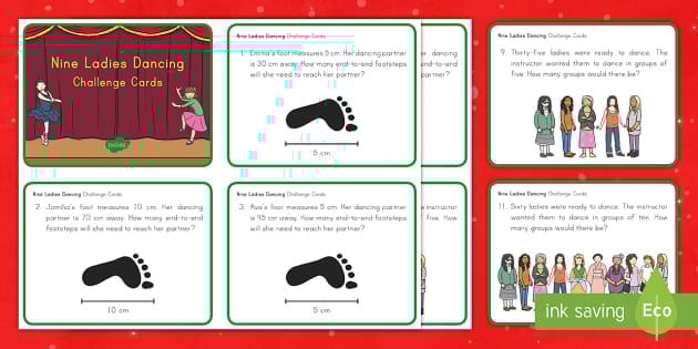 Nine Ladies Dancing Challenge Cards