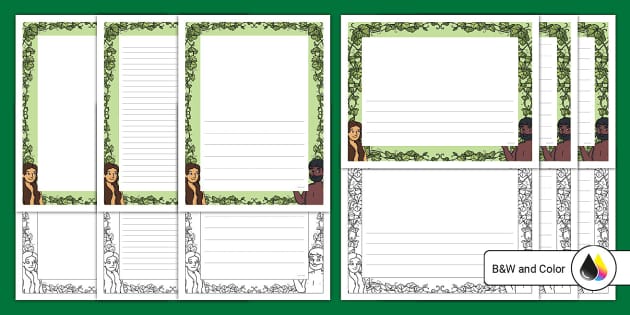 Adam and Eve Creation Story Page Borders