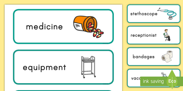 Veterinary Clinic Word Cards