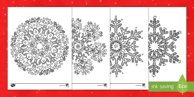 Snowflakes Mindfulness Coloring Sheets