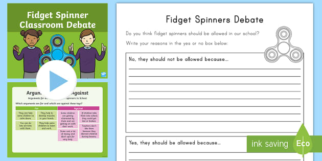 K-2 Fidget Spinners Classroom Debate Activity Pack