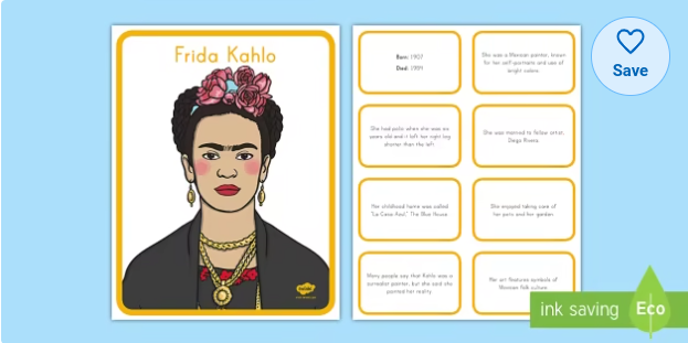 Frida Kahlo Fact Cards and Poster