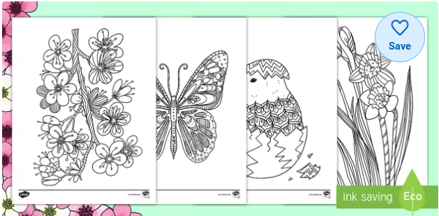 Spring Mindfulness Coloring Sheets