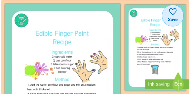 Edible Finger Paint Recipe