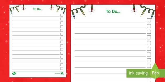Holiday Season Teacher To Do List