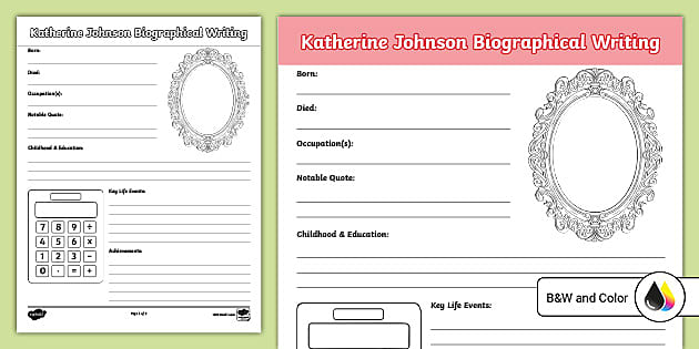 Katherine Johnson Biographical Writing Activity