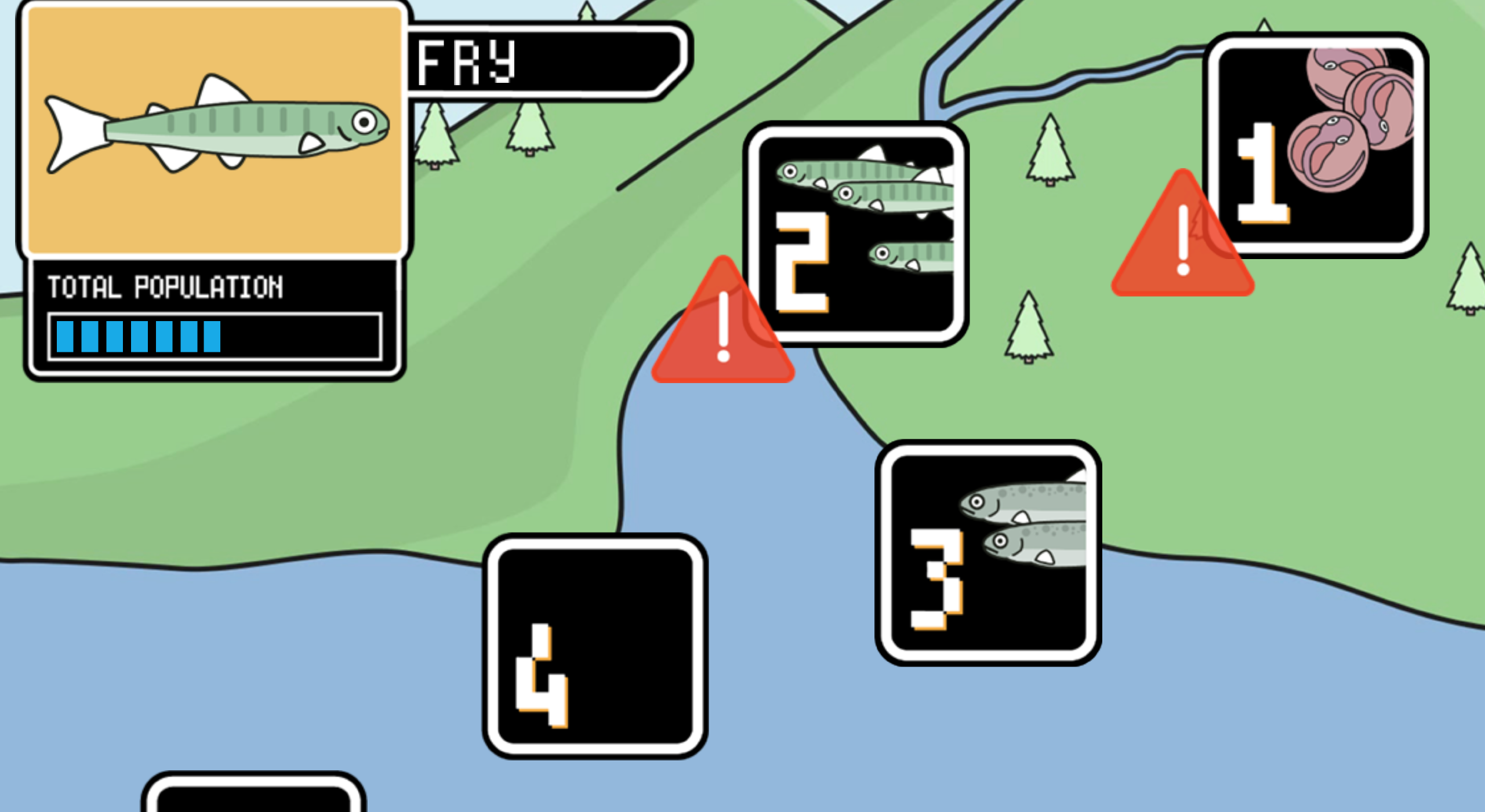 Animate a short video about the threats salmon face