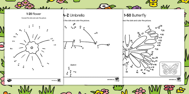 Spring Dot to Dot Activities