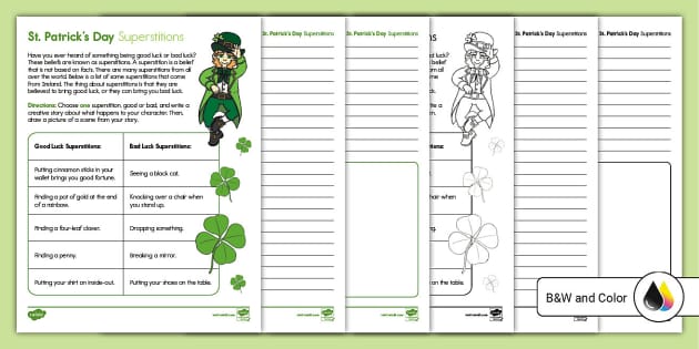 St. Patrick's Day Superstitions Writing Prompts