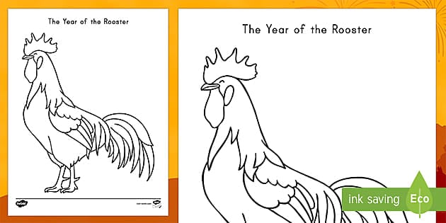 The Year of the Rooster Coloring Page