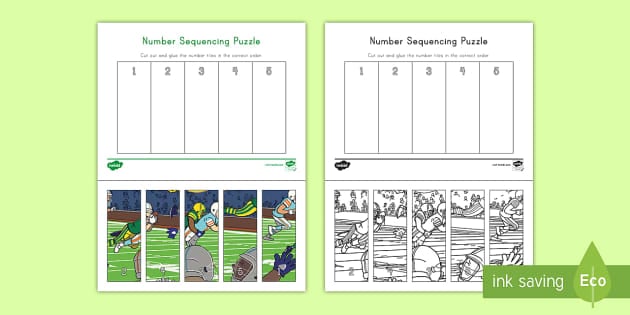 Super Bowl 1-5 Number Sequencing Puzzle