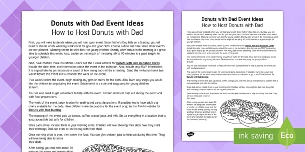 Donuts with Dad Event Ideas