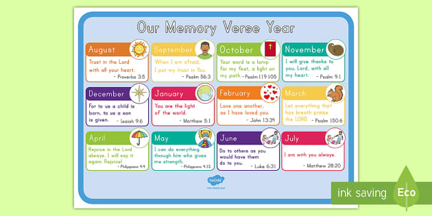 Our Memory Verse Year Calendar